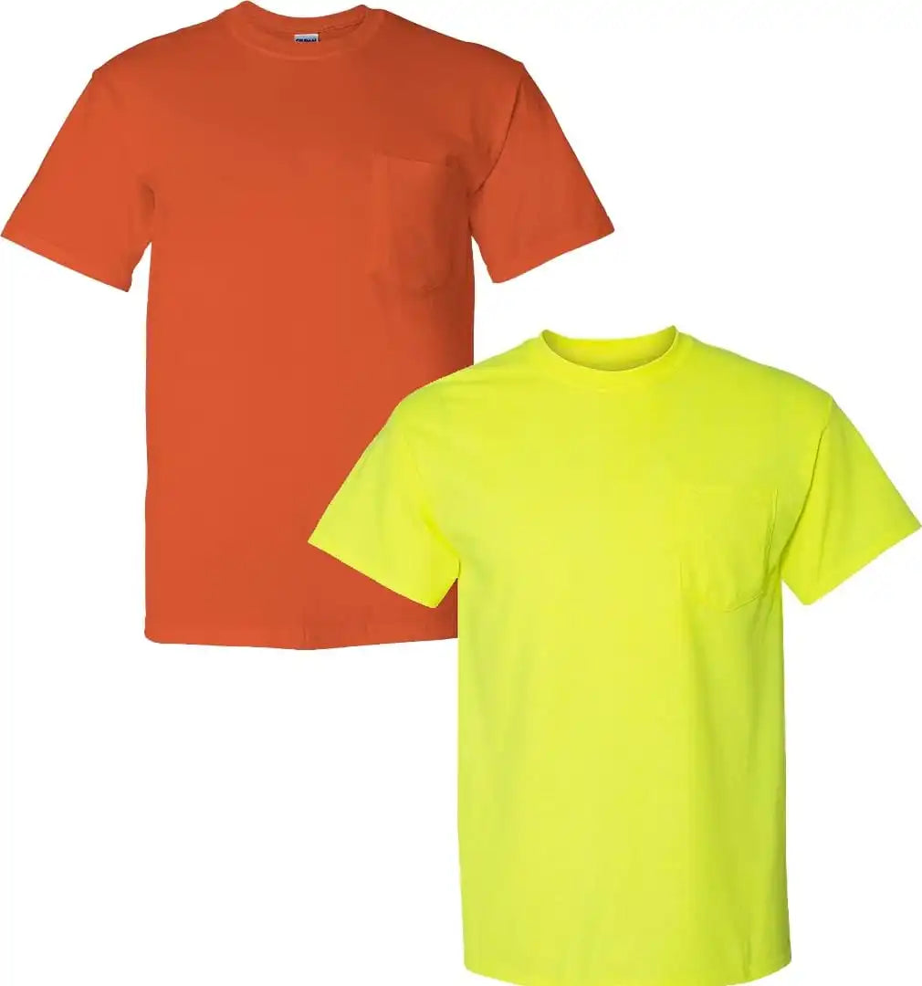 Gildan Unisex Adult DryBlend Workwear T-Shirts with Pocket, 2-Pack
