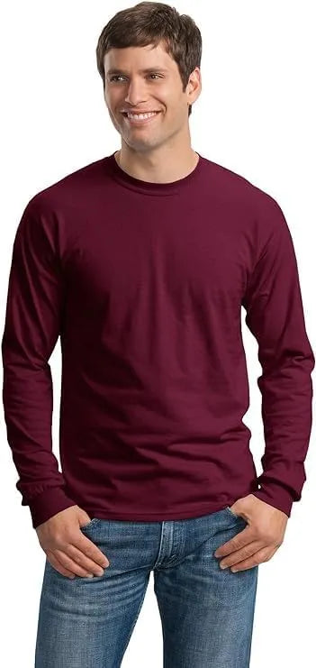 Gildan Adult Heavy Cotton Long Sleeve T-Shirt, Style G5400, 2-Pack