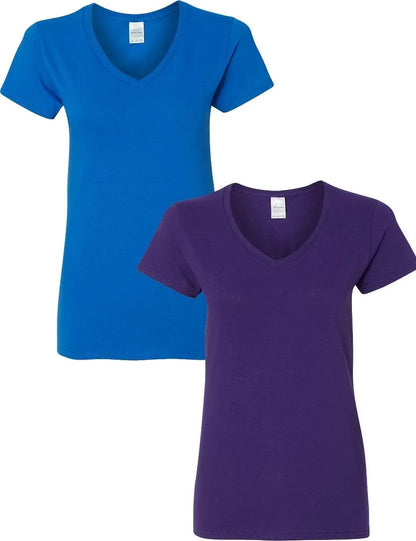 Gildan Women's Heavy Cotton V-Neck T-Shirt, 2-Pack
