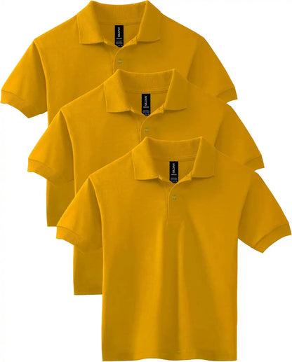 Gildan Kids' DryBlend Short Sleeve Polo, Style G8800b, 3-Pack