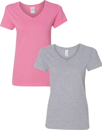 Gildan Women's Heavy Cotton V-Neck T-Shirt, 2-Pack