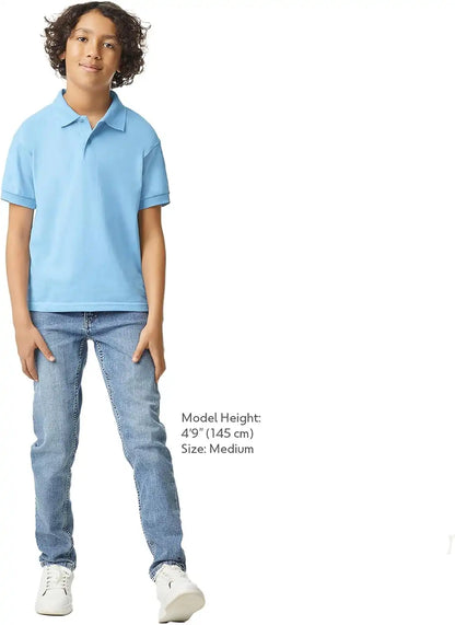 Gildan Kids' DryBlend Short Sleeve Polo, Style G8800b, 3-Pack