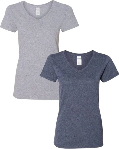 Gildan Women's Heavy Cotton V-Neck T-Shirt, 2-Pack