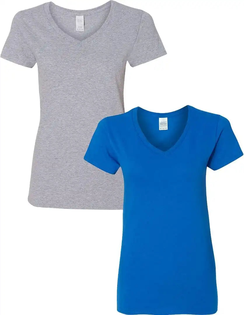 Gildan Women's Heavy Cotton V-Neck T-Shirt, 2-Pack