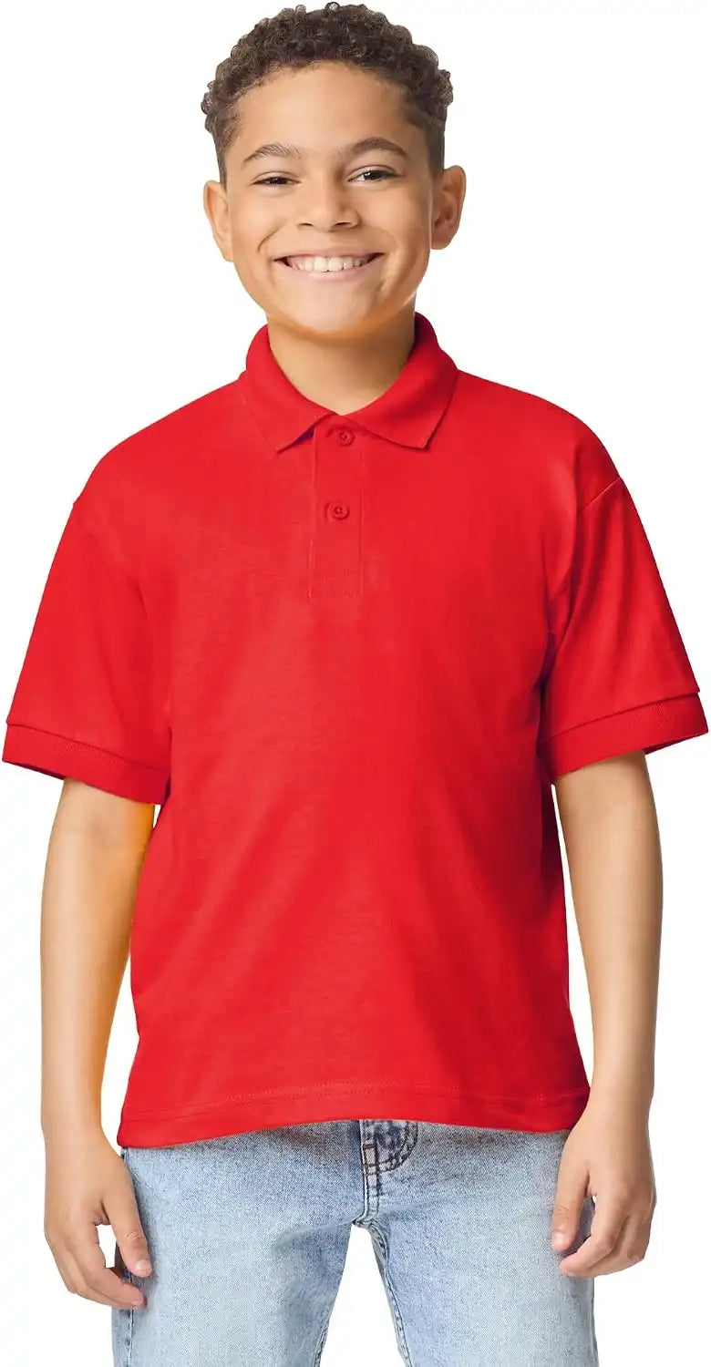 Gildan Kids' DryBlend Short Sleeve Polo, Style G8800b, 3-Pack