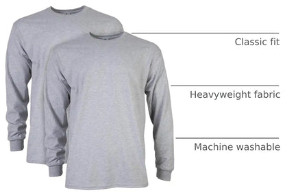 Gildan Adult Ultra Cotton Long Sleeve T-Shirt, Style G2400, Multipack
