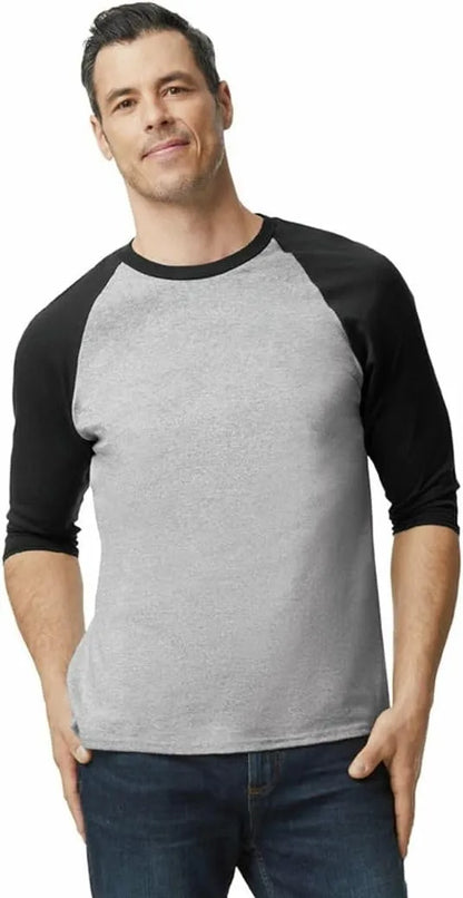 Gildan Men's Heavy Cotton 3/4 Raglan T-shirt, Style G5700, 2-pack