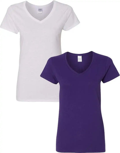 Gildan Women's Heavy Cotton V-Neck T-Shirt, 2-Pack