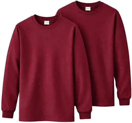 Gildan Adult Heavy Cotton Long Sleeve T-Shirt, Style G5400, 2-Pack