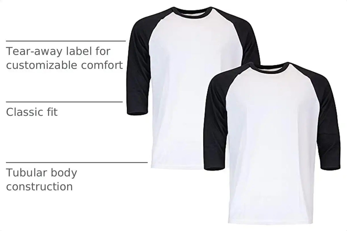Gildan Men's Heavy Cotton 3/4 Raglan T-shirt, Style G5700, 2-pack