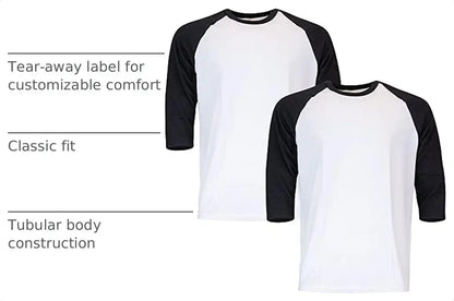Gildan Men's Heavy Cotton 3/4 Raglan T-shirt, Style G5700, 2-pack