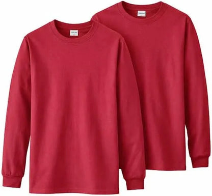 Gildan Adult Heavy Cotton Long Sleeve T-Shirt, Style G5400, 2-Pack