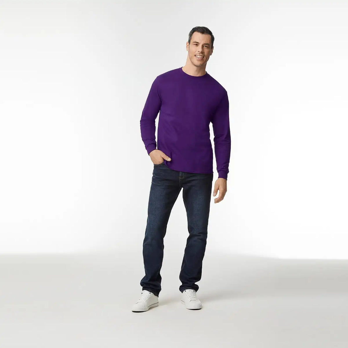 Gildan Adult Heavy Cotton Long Sleeve T-Shirt, Style G5400, 2-Pack