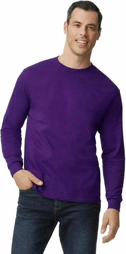 Gildan Adult Heavy Cotton Long Sleeve T-Shirt, Style G5400, 2-Pack