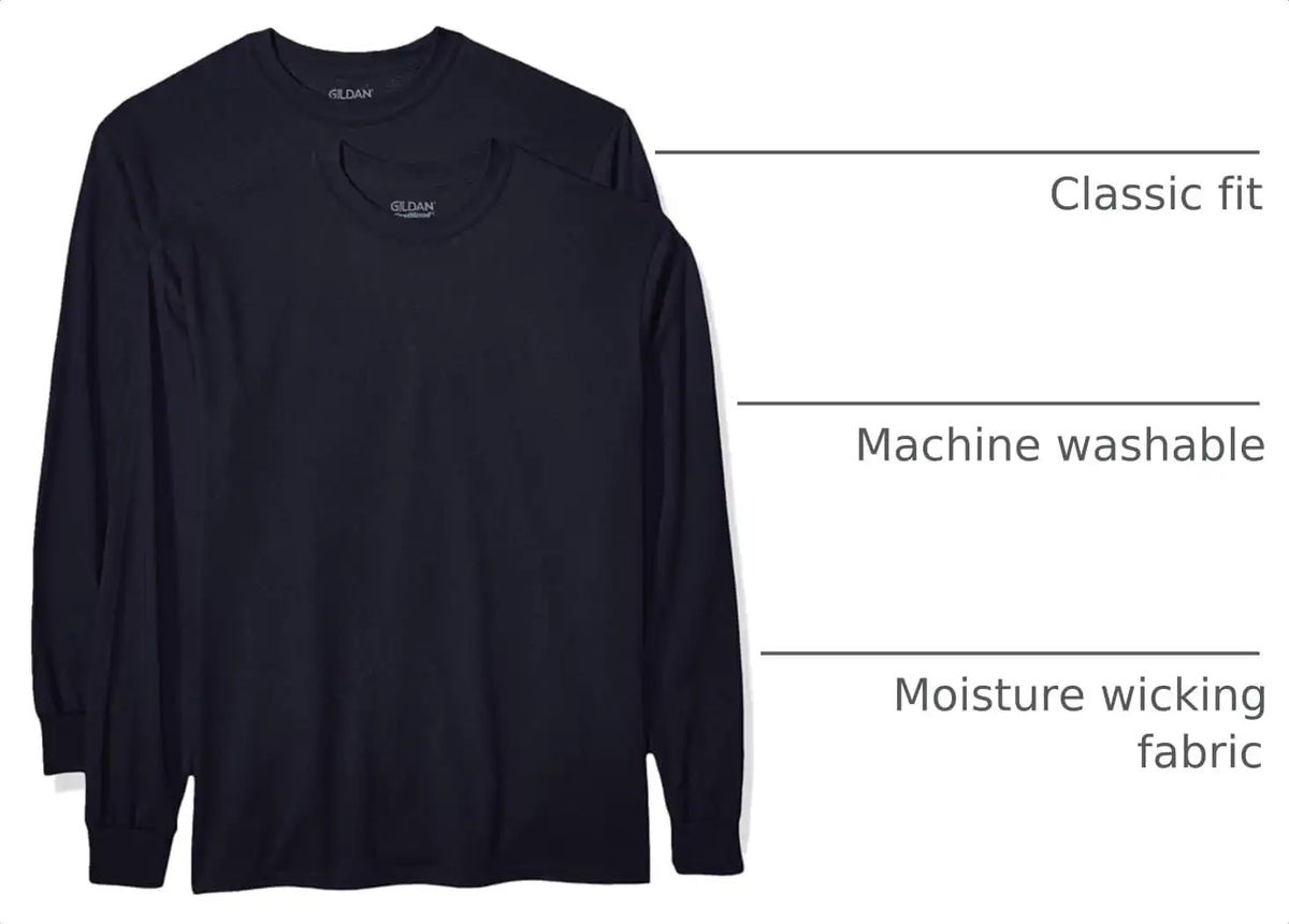 Gildan Adult DryBlend Long Sleeve T-Shirt, Style G8400, 2-Pack