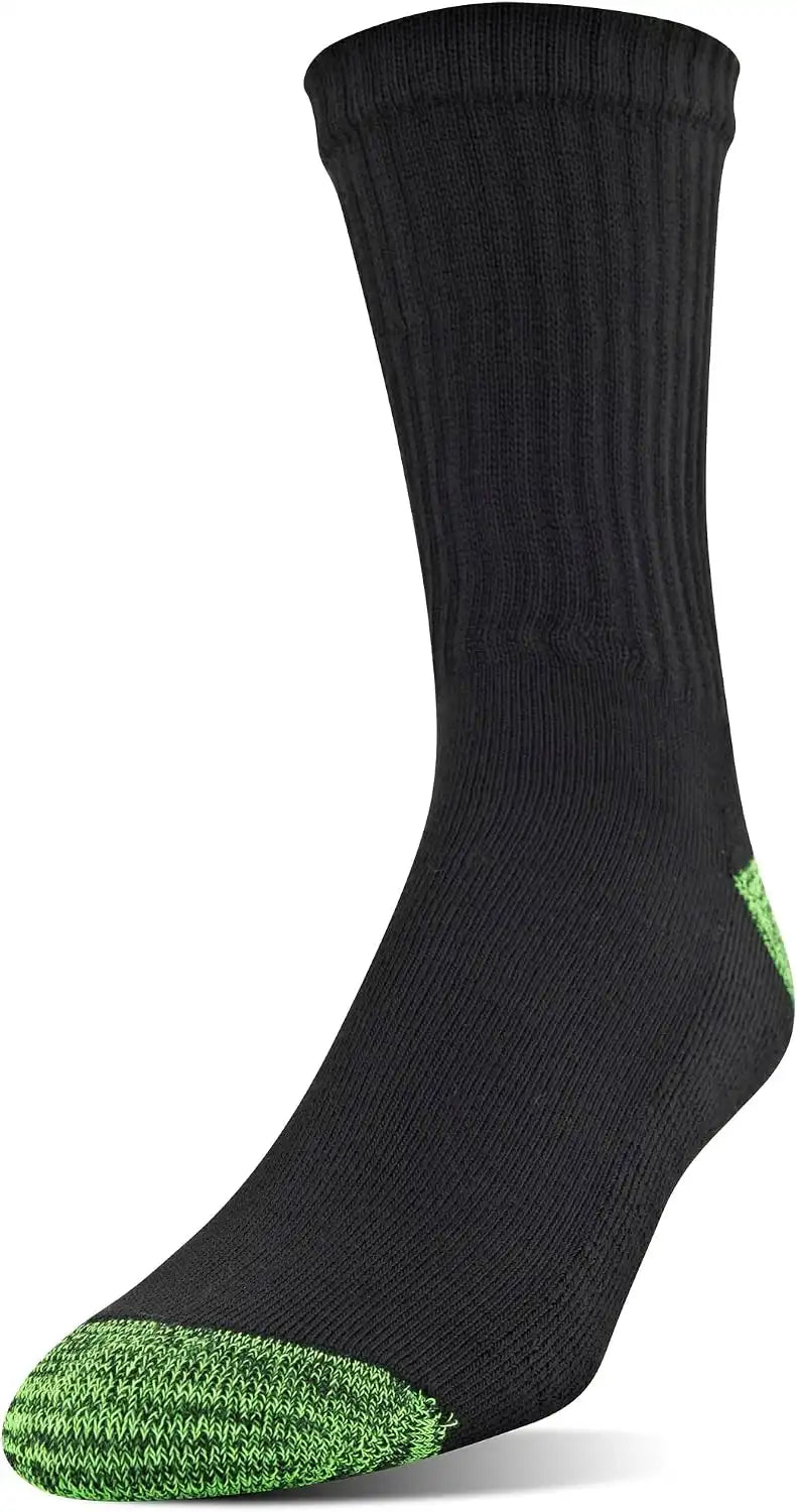 Gildan Men's Polyester Half Cushion Mid-Crew Socks, 12-pack