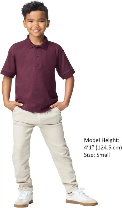 Gildan Kids' DryBlend Short Sleeve Polo, Style G8800b, 3-Pack