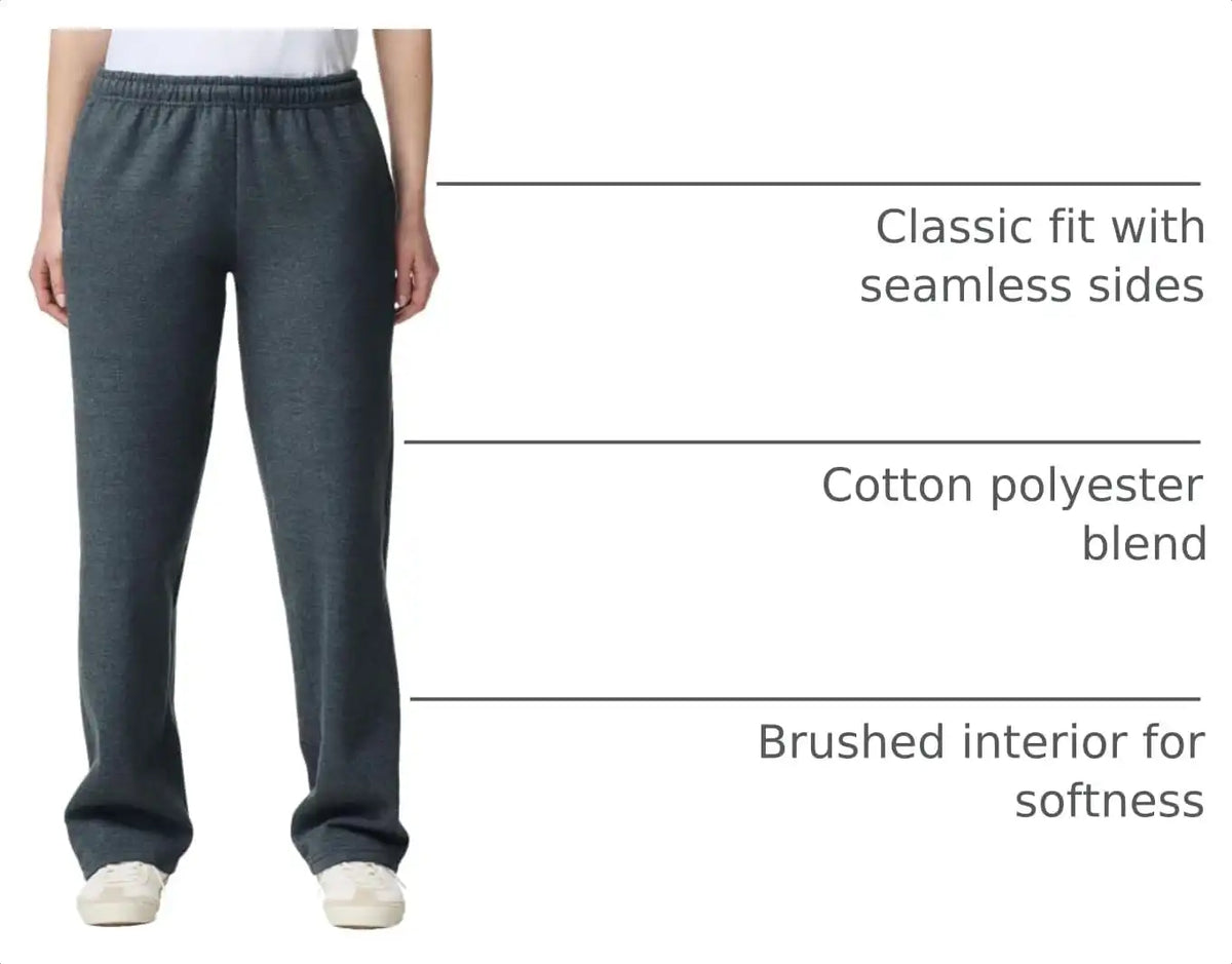 Gildan Adult Fleece Open Bottom Sweatpants with Pockets, Style G18300