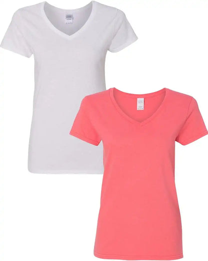 Gildan Women's Heavy Cotton V-Neck T-Shirt, 2-Pack