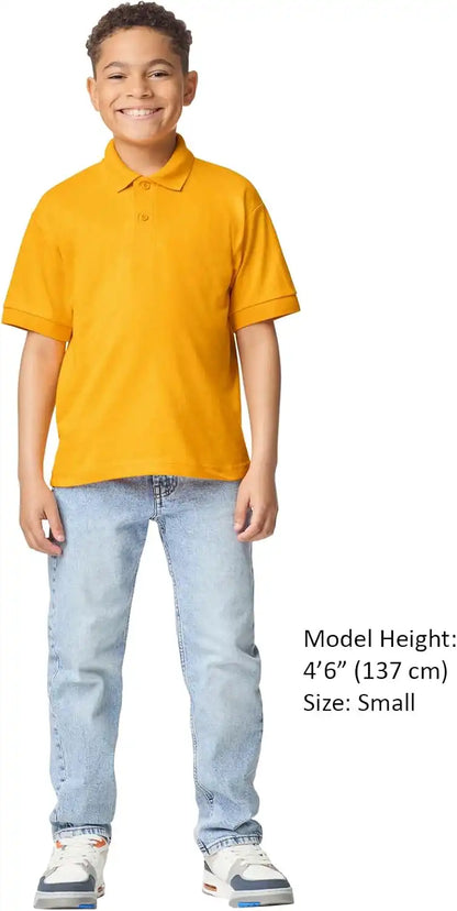 Gildan Kids' DryBlend Short Sleeve Polo, Style G8800b, 3-Pack