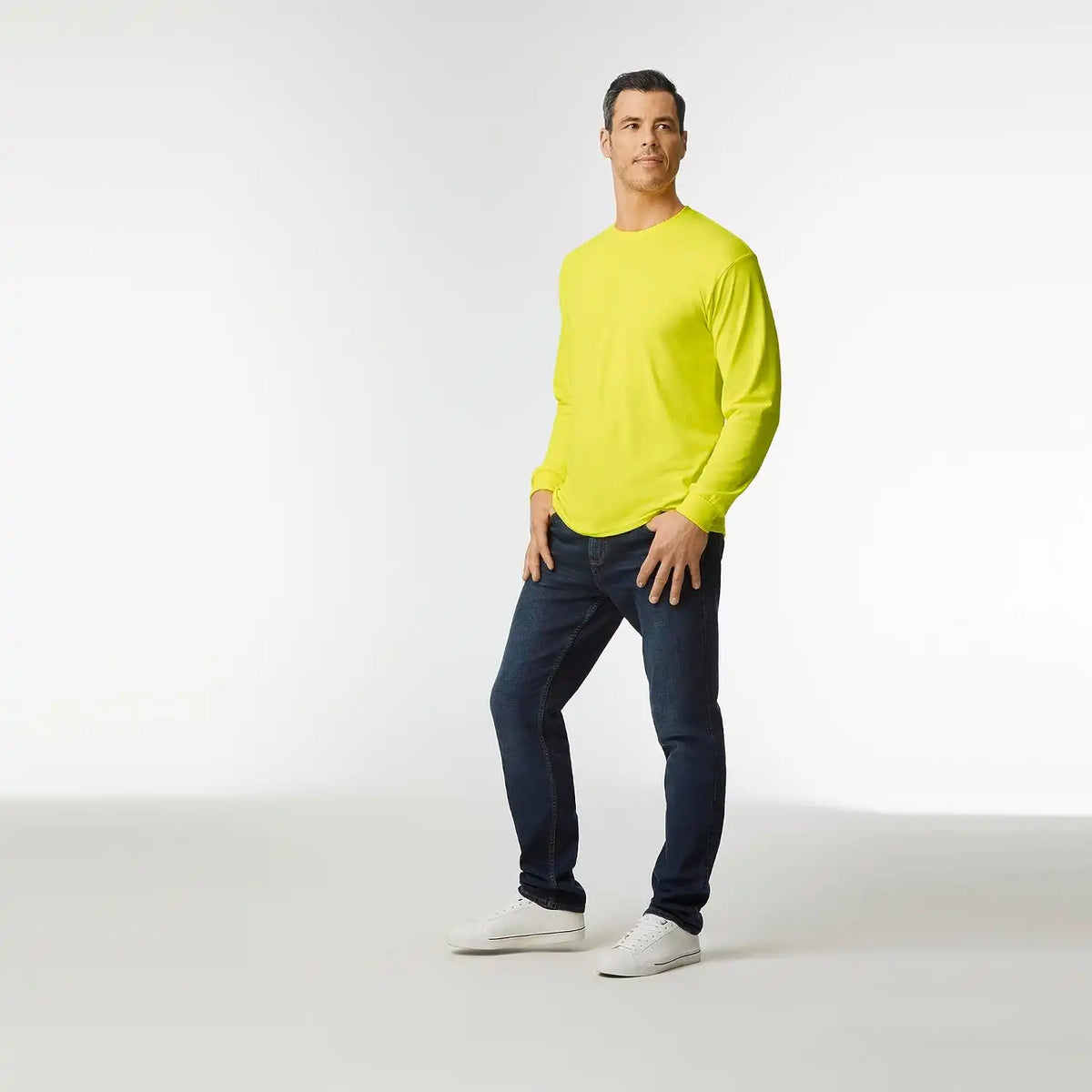 Gildan Adult Heavy Cotton Long Sleeve T-Shirt, Style G5400, 2-Pack