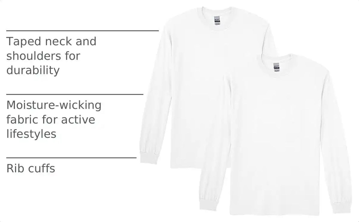 Gildan Adult DryBlend Long Sleeve T-Shirt, Style G8400, 2-Pack