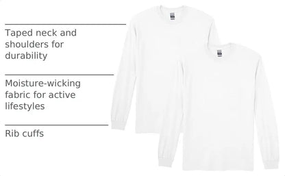 Gildan Adult DryBlend Long Sleeve T-Shirt, Style G8400, 2-Pack