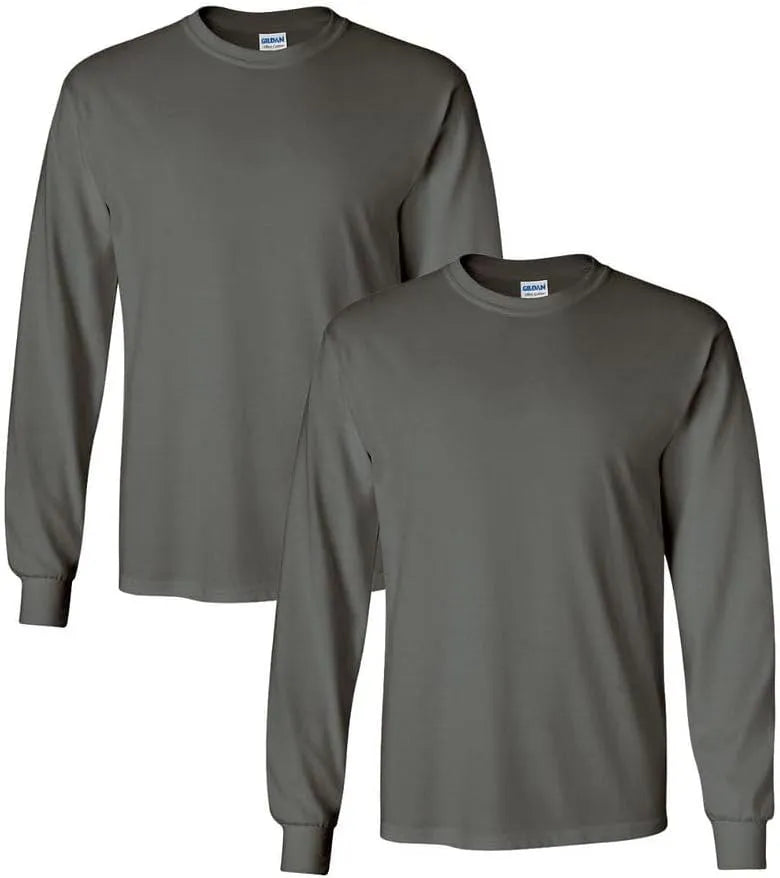 Gildan Adult Heavy Cotton Long Sleeve T-Shirt, Style G5400, 2-Pack