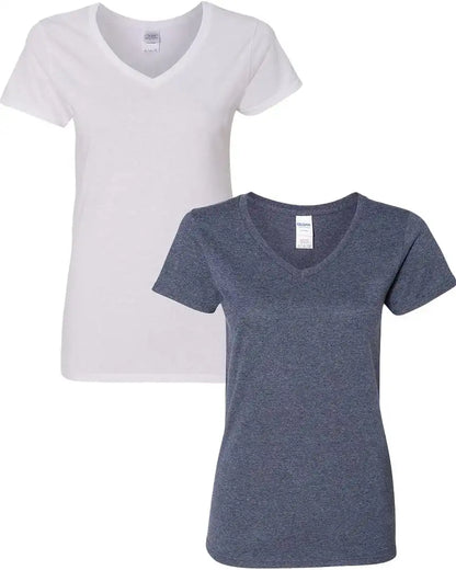 Gildan Women's Heavy Cotton V-Neck T-Shirt, 2-Pack