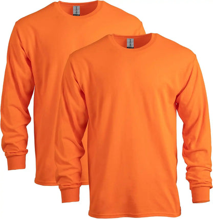 Gildan Adult Heavy Cotton Long Sleeve T-Shirt, Style G5400, 2-Pack