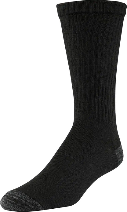 Gildan Men's Polyester Half Cushion Crew Socks, 12-pairs
