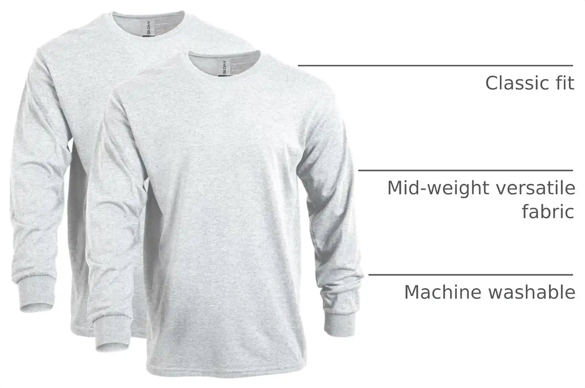 Gildan Adult Heavy Cotton Long Sleeve T-Shirt, Style G5400, 2-Pack