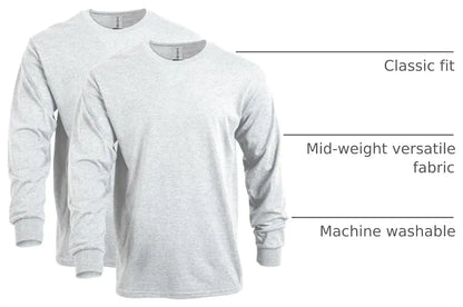 Gildan Adult Heavy Cotton Long Sleeve T-Shirt, Style G5400, 2-Pack