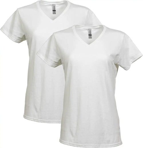 Gildan Women's Heavy Cotton V-Neck T-Shirt, 2-Pack