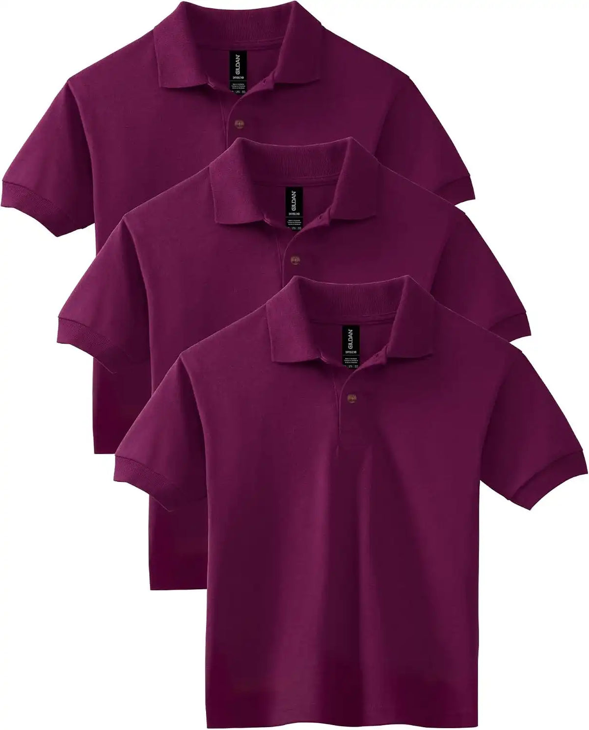 Gildan Kids' DryBlend Short Sleeve Polo, Style G8800b, 3-Pack