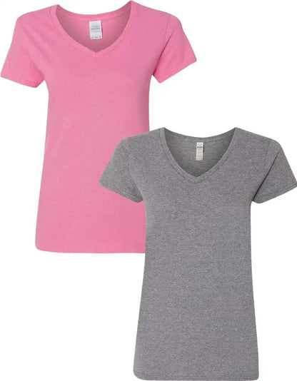 Gildan Women's Heavy Cotton V-Neck T-Shirt, 2-Pack