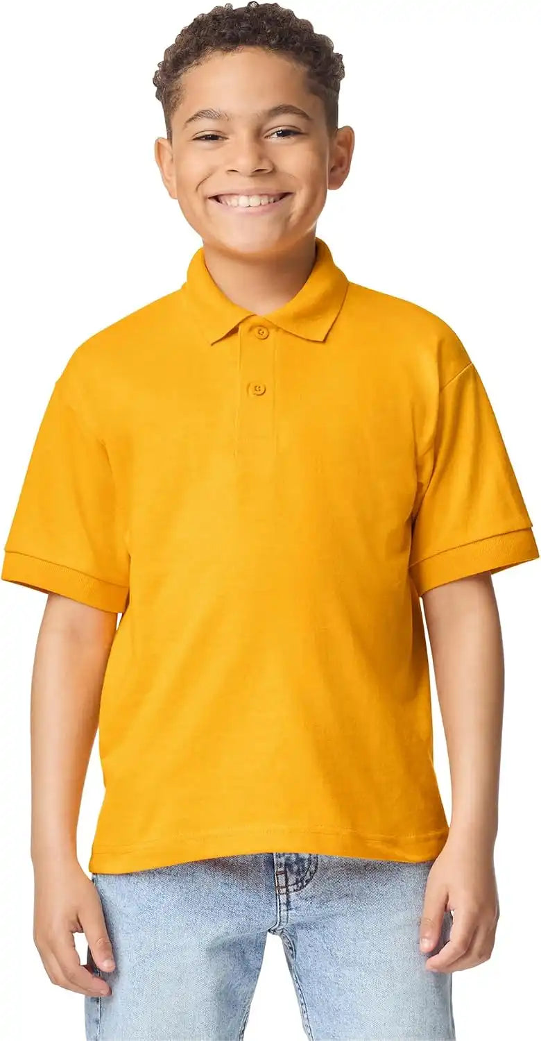Gildan Kids' DryBlend Short Sleeve Polo, Style G8800b, 3-Pack