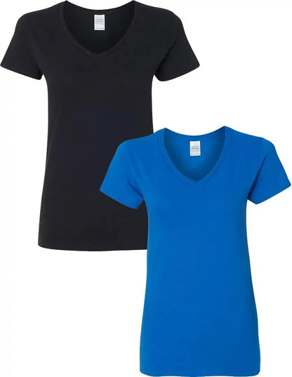 Gildan Women's Heavy Cotton V-Neck T-Shirt, 2-Pack