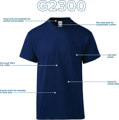 Gildan Adult Ultra Cotton T-Shirt with Pocket, Style G2300, 2-Pack
