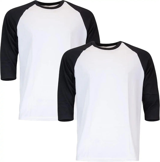 Gildan Men's Heavy Cotton 3/4 Raglan T-shirt, Style G5700, 2-pack