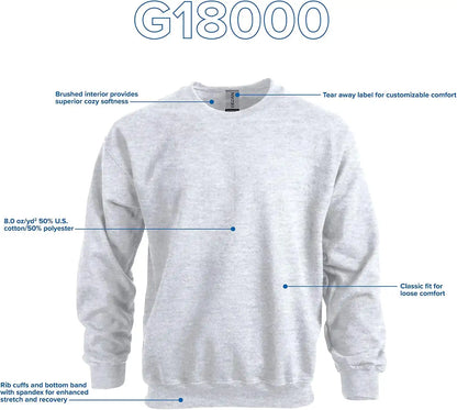 Gildan Unisex Adult Fleece Crewneck Sweatshirt, Style G18000, Multipack