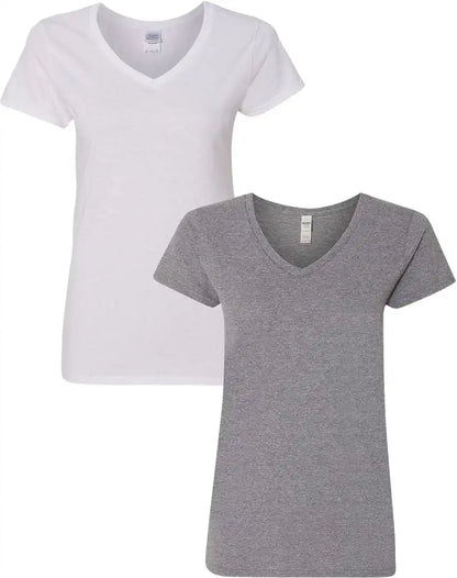 Gildan Women's Heavy Cotton V-Neck T-Shirt, 2-Pack