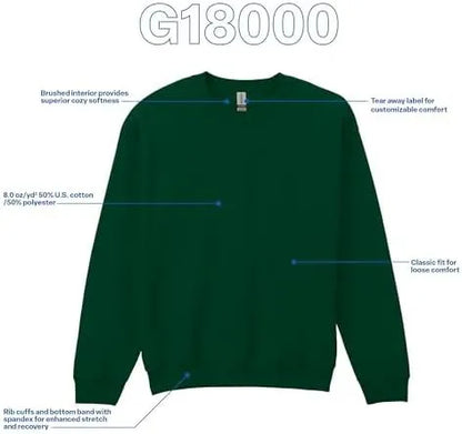 Gildan Unisex Adult Fleece Crewneck Sweatshirt, Style G18000, Multipack