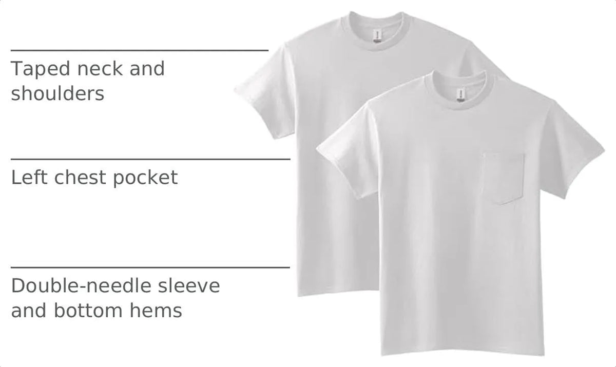 Gildan Adult Ultra Cotton T-Shirt with Pocket, Style G2300, 2-Pack