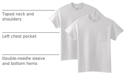 Gildan Adult Ultra Cotton T-Shirt with Pocket, Style G2300, 2-Pack