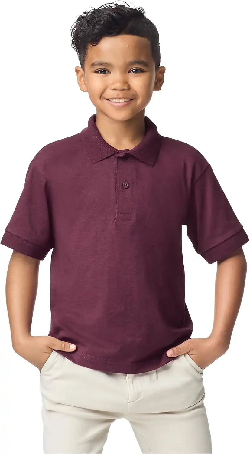 Gildan Kids' DryBlend Short Sleeve Polo, Style G8800b, 3-Pack